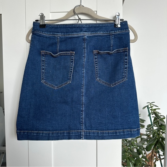 LOFT A-Line Denim Mini Skirt - Picture 3 of 4